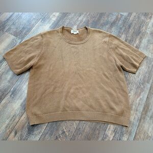 L.L. Bean Short Sleeve Sweater Top Sz L Vintage